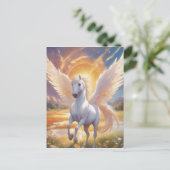 Das Bild eines himmlischen Bauernhofs mit Unicorn Postkarte (Stehend Vorderseite)