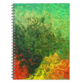 das Bild in Öl gemalt. Ölfarbe im Hintergrund. Notizblock (Vorderseite)