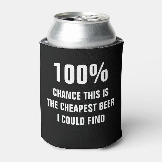 Das billigste Bier, das ich in Schwarz und Weiß fi Dosenkühler (Kanne Vorderseite)