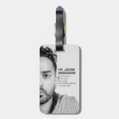 Das bin ich! | Funny Black and White Face Foto Gepäckanhänger (Rückseite vertikal)