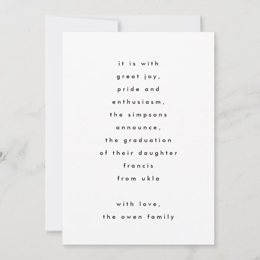 Das bin ich | Moderner GRAD Fade Text | FOTO Ankündigung (Rückseite)