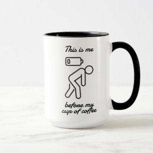 Das bin ich vor meinem Kaffee Tasse