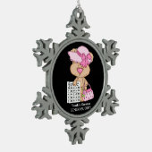 Das Bingo-Freund-Schneeflockeverzierung der Welt Schneeflocken Zinn-Ornament (Links)