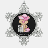 Das Bingo-Freund-Schneeflockeverzierung der Welt Schneeflocken Zinn-Ornament (Vorderseite)