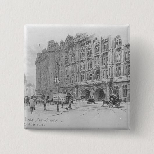 Das binnenländische Hotel, Manchester, c.1910 Button (Vorderseite)