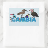 Das Birdorable Gambia Rechteckiger Aufkleber (Tasche)