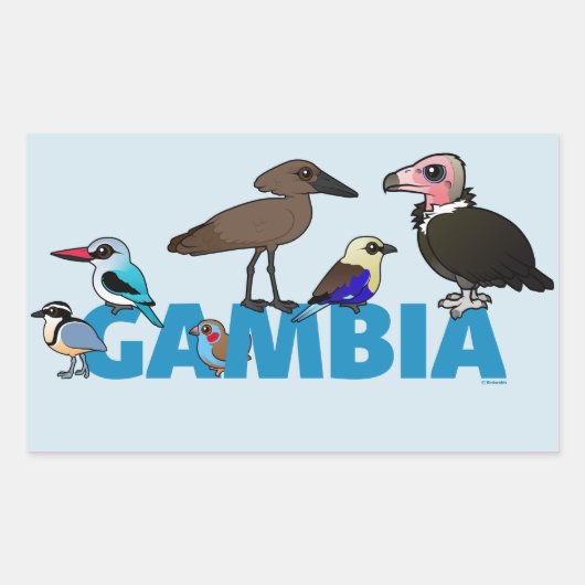 Das Birdorable Gambia Rechteckiger Aufkleber (Vorderseite)
