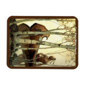 "Das Birkenrindenkanu" Magnet (Horizontal)