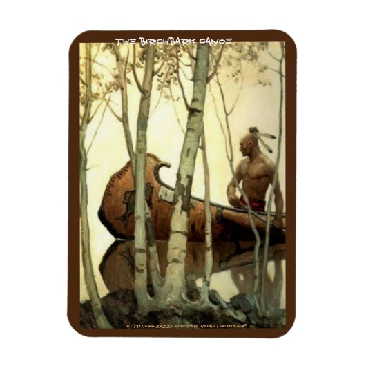 "Das Birkenrindenkanu" Magnet (Vertikal)
