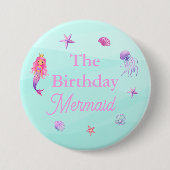 Das Birthday Mermaid-Party Button (Vorderseite)