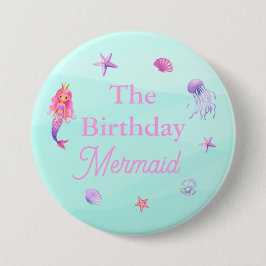 Das Birthday Mermaid-Party Button