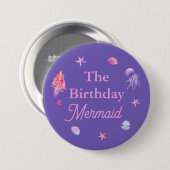 Das Birthday Mermaid-Party Button (Vorne & Hinten)