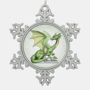 Das Birthstone des Augusts Drache: Peridot Schneeflocken Zinn-Ornament