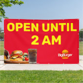 Das bis 2 Uhr morgens geöffnete Burger-Restaurant  Banner (Außenbereich)