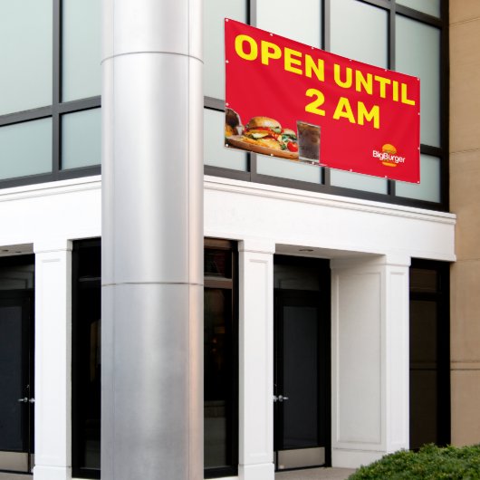 Das bis 2 Uhr morgens geöffnete Burger-Restaurant  Banner (Äußeres Gebäude)