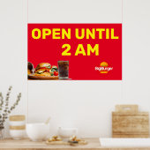 Das bis 2 Uhr morgens geöffnete Burger-Restaurant Poster (Küche)
