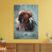 Das Bison - überzogene Canvas Leinwanddruck (Insitu (Wohnzimmer))