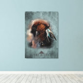 Das Bison - überzogene Canvas Leinwanddruck (Insitu (Holzboden))