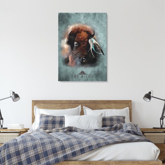 Das Bison - überzogene Canvas Leinwanddruck (Insitu (Schlafzimmer))
