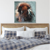 Das Bison - überzogene Canvas Leinwanddruck (Insitu (Schlafzimmer))