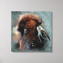 Das Bison - überzogene Canvas Leinwanddruck