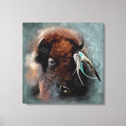 Das Bison - überzogene Canvas Leinwanddruck (Vorderseite)