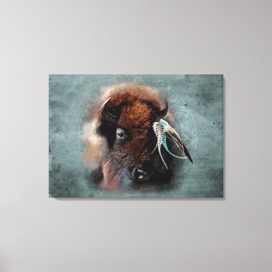 Das Bison - überzogene Canvas Leinwanddruck (Vorderseite)