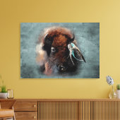 Das Bison - überzogene Canvas Leinwanddruck (Insitu (Wohnzimmer))
