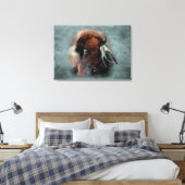 Das Bison - überzogene Canvas Leinwanddruck (Insitu (Schlafzimmer))