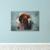 Das Bison - überzogene Canvas Leinwanddruck (Insitu (Holzboden))