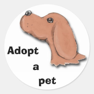 das Bitten, adoptieren, a, Haustier Runder Aufkleber