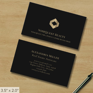 Das Black and Gold Luxury Logo Visitenkarte