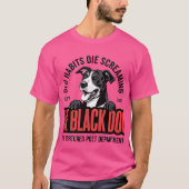 Das Black Dog Retro Grafisches Shirt, Hundebehälte T-Shirt