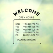 Das Black Minimalistisch Open-Hours Café mit eigen Fensteraufkleber (Blatt 3)