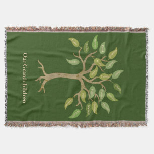 Das Blatt-Baum-Grün-Wurfs-Decke des Großvaters 2 Decke