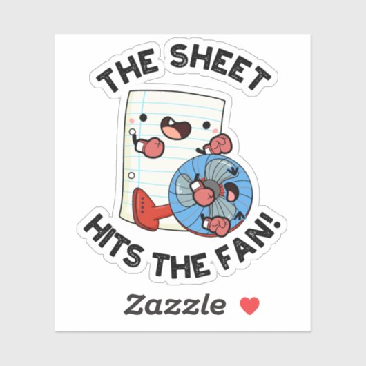 Das Blatt trifft auf den Fan Funny Phrase Puff Aufkleber (Blatt)