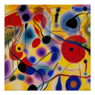 Das Blaue 10 Abstract trifft Rot 6 Poster