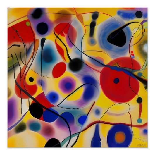 Das Blaue 10 Abstract trifft Rot 6 Poster (Vorderseite)