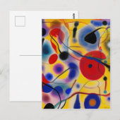 Das Blaue 10 Abstract trifft Rot 6 Postkarte (Vorne/Hinten)