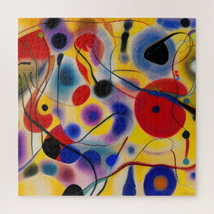 Das Blaue 10 Abstrakt trifft Rot 6 Puzzle
