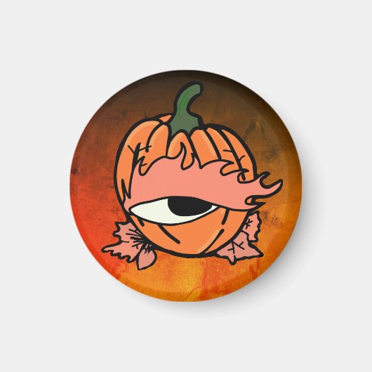 Das blaue Auge des spoky Pumpkins Magnet (Vorne)