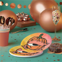 Das blaue Auge des spoky Pumpkins