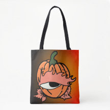 Das blaue Auge des spoky Pumpkins