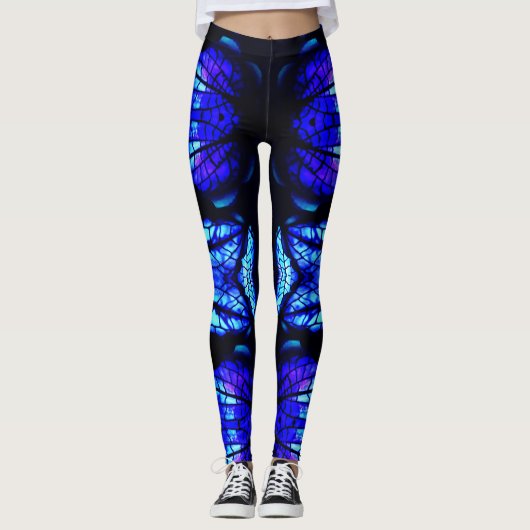 Das blaue Avatara-Glühen Leggings (Vorderseite)