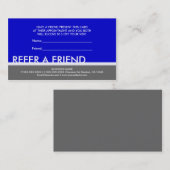 Das blaue einfache Grau verweisen Empfehlungskarte (Vorne/Hinten)