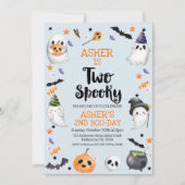 Das blaue Halloween, zwei wunderschöne 2. Geburtst Einladung (Vorderseite)