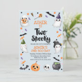 Das blaue Halloween, zwei wunderschöne 2. Geburtst Einladung (Stehend Vorderseite)
