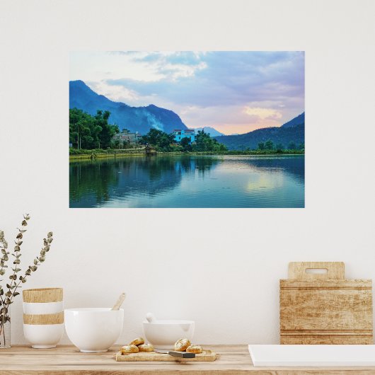 Das blaue Haus Poster (Küche)