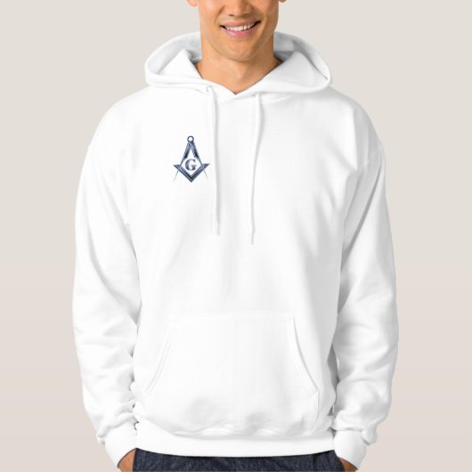 Das blaue Häuschen-Emblem Hoodie (Vorderseite)