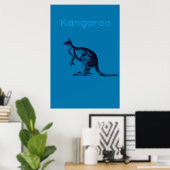 Das blaue Kangaroo Moderne Kunst Poster (Heimbüro)